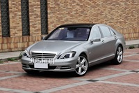 Phares LED 12V à 3 lentilles de style Maybach pour Mercedes-Benz Classe S W221 (2006-2012) avec feux de jour (DRL)