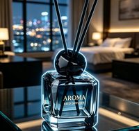 Nouveau style – Bouteille en verre ambré dégradé de 150 ml, flacon diffuseur de parfum de luxe vide, diffuseur d'arômes, huile parfumée, couvercle en bois