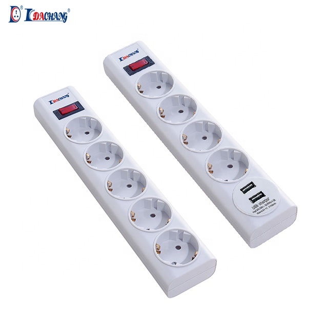 EU Plug Universal Extension Socket with 6/3/2 Outlets USB 2.1A/3.1A/20W PD Output 2 Ports
