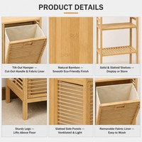 Cesto de Ropa de Cedro de 2 Niveles con Estante Extraíble y Cesta Basculante, Certificado OEM ODM, Venta al por Mayor Personalizada para Proveedores