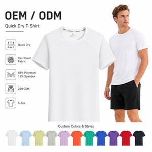 T-shirt <span class=keywords><strong>Homme</strong></span> Personnalisé en Gros 260g Ultra-Épais Séchage Rapide Raglan Sport 12% Spandex Ultra-Extensible Grandes Tailles S-8XL OEM - Product Image 1