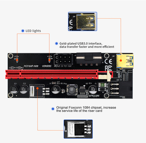 การ์ดต่อขยาย Risers V009s <span class=keywords><strong>PCI</strong></span>-E 1X 16X สำหรับอะแดปเตอร์จ่ายไฟ สาย USB 3.0 อะไหล่คอมพิวเตอร์ มีสินค้าในสต็อก - Product Image 5