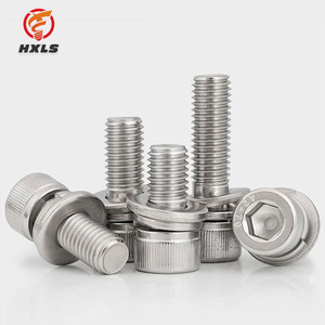 High Quality A2 304 Stainless Steel Hexagon Socket Head Combination <strong>Screws</strong> Various Sizes (M3 M8) Metric Plain 10mm 50mm Sizes - Product Image 1