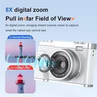 Appareil photo numérique compact vintage 4K 64MP, appareil photo portable avec écran rabattable, autofocus, caméra de vlogging pour étudiants et débutants