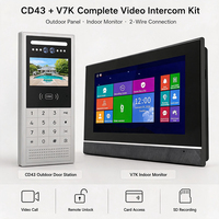 Interphone vidéo pour immeuble à appartements, 2 fils, 4 maisons, protocole SIP, vision nocturne, déverrouillage RFID, solution OEM directe usine