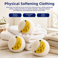 Lot de 6 boules de séchage en laine pour la lessive, réutilisables comme adoucissant naturel pour tissus, séchage plus rapide des vêtements, boules de séchage en laine écologiques