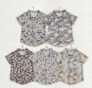 Camisas Polo de Manga Corta con Botones y Estampado de Camuflaje del Sur para Bebés Niños - Product Image 1