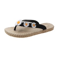 Tongs d'été à fleurs de marguerites pour femmes et filles Sandales de plage
