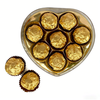 Bombones OEM al por Mayor, Bola de Chocolate Crujiente con Nueces, Bola de Oblea Dorada con Relleno de Salsa de Chocolate, Caja de Regalo para el Día de San Valentín