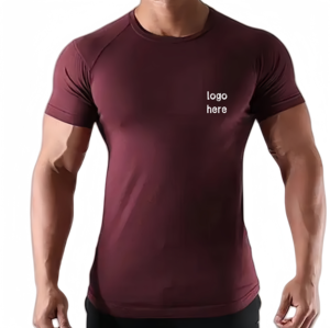 <span class=keywords><strong>T</strong></span>-<span class=keywords><strong>shirt</strong></span> de sport pour homme en coton 100% personnalisé en usine, à séchage rapide, coupe ajustée, haut d'entraînement musculaire pour la remise en forme et la course à pied - Product Image 1