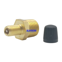 Valve de remplissage de réservoir d'air en laiton NPT 1/4 pouce, valve Schrader NPT 1/4 pouce pour réservoir sous pression avec capuchon en plastique à noyau intégré