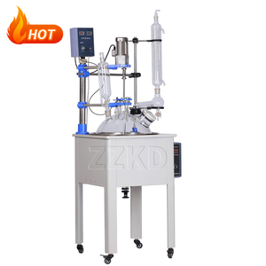 Cuve de réacteur à double paroi en verre réacteur en verre monocouche 50l - Product Image 2