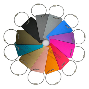 Tùy chỉnh Matte nhôm Thẻ Hành Lý với vòng chìa khóa Anodized nhôm Vali tag trống kim loại hành lý tag - Product Image 2