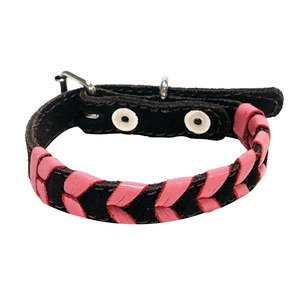 Leather Dog <b>Collar</b> with Geometric Stitching Adjustable Buckle Closure Classic Style for Dogs All Seasons - Product Image 6