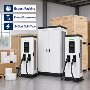 Nouvelle borne de recharge publique ultra-rapide DC 240 kW, montage au sol, IP55, CCS2, OCPP, haute puissance, double pistolet de charge - Product Image 2