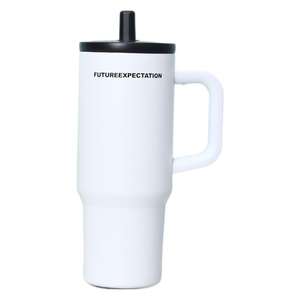 Vaso de acero inoxidable de 710 ml con asa y pajita para viajes y uso diario - Product Image 3