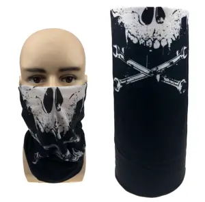 De gros satin écharpe visage masque-Masque pour le visage en Satin, tissu polyester coloré, unisexe, décoration en soie glacée imprimé squelette, protection pour la bouche