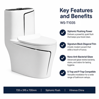 WC en céramique siphonique coloré de style européen de luxe léger pour salle de bain moderne, articles sanitaires