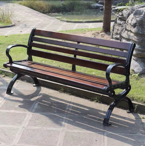 Panca da <span class=keywords><strong>giardino</strong></span> per esterni in legno massello in acciaio massiccio metallo moderno parco pubblico più venduto - Product Image 3