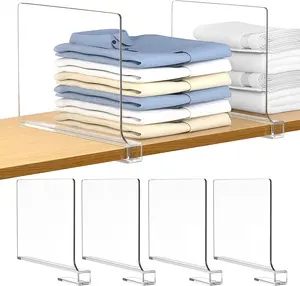 Yageli Direct Supplier Wholesale Acrylic Clear Shelf Dividers for Closet Organization