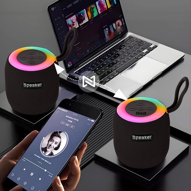 Cross-border 309 ABS for Speaker Outdoor Cycling Wireless Portable Card-Insertion Subwoofer Home Atmosphere Light Desktop