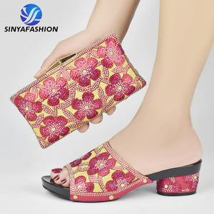 Bella signora partito <span class=keywords><strong>tacco</strong></span> <span class=keywords><strong>basso</strong></span> italiano <span class=keywords><strong>scarpe</strong></span> Set di alta qualità Pu <span class=keywords><strong>scarpe</strong></span> da abbinare alla borsa - Product Image 4