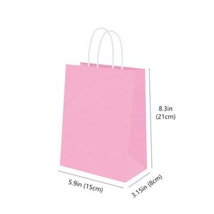 Medium Size <b>Paper</b> Gift Bags with Handles 6.3*3.1*8.7 in Kraft Small Party Bags 20 Solid Colors - Product Image 2