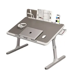 Draagbare Houten Schoot Bureau Met Opslag Lade 4 Usb-Poort Laptops Computer Opvouwbaar Bed Lade Notebook Standaard Voor Eten Schrijven