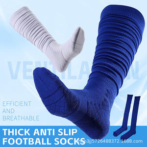 ถุงเท้ากีฬาแบบสูงถึงเข่าไนลอนหนากันลื่นถุงเท้าบาสเก็ตบอลสีดำสีขาวสีแดงสีน้ำเงิน 9022 - Product Image 3