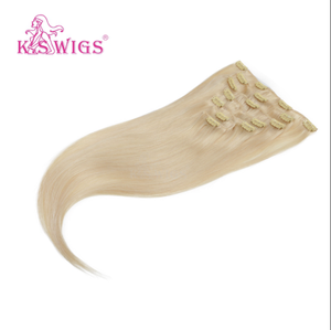 ผมต่อแบบคลิปหนีบ KSWIGS ผมแท้ Remy & Virgin Cuticle 7 ชิ้น 16 คลิป น้ำหนัก 100 กรัม ความยาว 12-40 นิ้ว แบบตรง สีไฮไลท์แบบ Balayage - Product Image 2