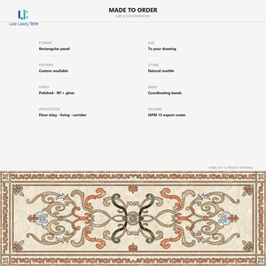 Panel de Mármol con Diseño de Acanthus en Estilo Luca Rust, Corte por Chorro de Agua |   Insignia con incrustaciones de mosaico de mármol <span class=keywords><strong>para</strong></span> diseños de paneles de hierro forjado, suministro al por mayor, ODM OEM - Product Image 5