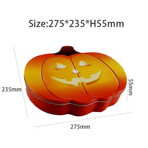 Boîte en métal personnalisée exquise en forme de citrouille d'Halloween Conteneur de cadeau pour bonbons et biscuits - Product Image 6
