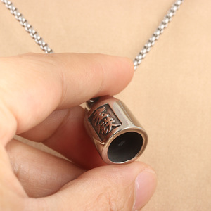 Men's <b>Titanium</b> Steel Weight Pendant Skull Themed Geometric Design Everyday Wear 231017 - Product Image 3