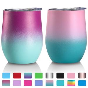 โลโก้ที่กําหนดเองไข่รูปสแตนเลสแก้วไวน์ถ้วย 12 ออนซ์งานแต่งงานของขวัญใช้ฉนวนสูญญากาศเครื่องดื่ม Tumbler 12 ออนซ์ - Product Image 2