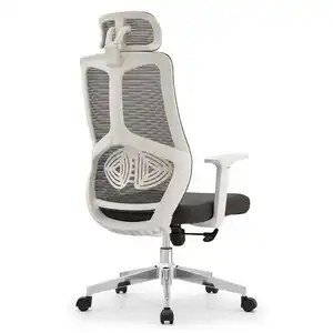 Cómodo soporte lumbar que soporta la espalda de malla ergonómica sillas de oficina con respaldo alto