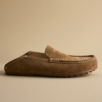 Mocassins décontractés pour hommes faits à la main en gros, en daim de vache marron, à enfiler, respirants, avec semelle extérieure en caoutchouc souple, fourniture directe d'usine sur mesure
