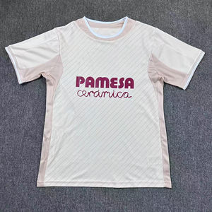Uniforme de Fútbol de Verano, Nueva Temporada 2025/26, Camiseta de Visitante del Villarreal, Cuello Redondo, Manga Corta, Estampada, Poliéster/Nailon, Secado Rápido - Product Image 1