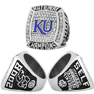 Bague de championnat Jayhawk de l'Université du Kansas 2008, bague de mode commémorative de sport artisanal exquis, marque de dynastie exclusive - Product Image 5