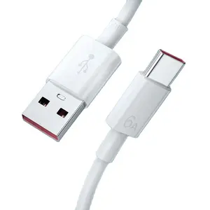 Kabel data usb tipe-c 66W, kabel data USB tipe-c super cepat 6A untuk XIAOMI HUAWEI, kabel multi pengisi daya usb c