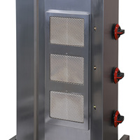 Machine à shawarma à gaz à 3 brûleurs, machine à kebab commerciale pour restaurants avec grilloir vertical à gaz de haute qualité à vendre