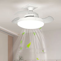 Ventilateur de plafond à pales transparentes avec kit d'éclairage, télécommande, design invisible moderne, ventilateurs de plafond LED, éclairage de salle de bain