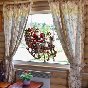 Ensemble d'autocollants de Noël assortis Père Noël pour fenêtre – Décorations festives pour la maison, les vitrines et les fournitures de fête de Noël - Product Image 5