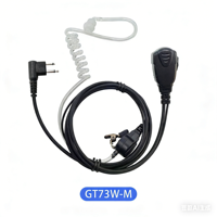 Écouteur filaire intra-auriculaire GT73W-M Motorola M Plug pour talkie-walkie, avec tube acoustique transparent à 2 broches, pour communication bidirectionnelle