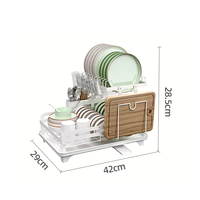 Évier de cuisine compact à séchage à 2 niveaux pour la maison Évier à vaisselle personnalisé avec égouttoir Accessoires de cuisine