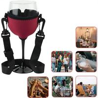 Porte-gobelet à vin en néoprène personnalisable avec motif de lettres, isolé, durable, coutures latérales cousues, lavable en machine, avec cordon