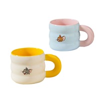 Mug de dessin animé Tom et Jerry, tasse à eau en céramique finition brillante avec décoration magnétique de dessin animé pour le bureau et la maison