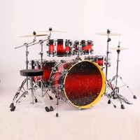 Support de batterie double en acier de haute qualité pour vente en gros, avec grande pédale, kit de batterie jazz professionnel 5 fûts 4 cymbales, excellent