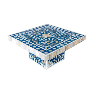 Soporte de pastel con incrustaciones de hueso de madreperla hecho a mano de calidad de exportación India platos de soporte de pastel real para panaderos de fiesta - Product Image 2