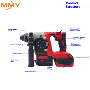 באיכות גבוהה 20v אלחוטי 4-ב-1 כלי כוח השפעה מפתח מפתח מפתח ברגים מקדחה זווית פטיש מטחן עבור בנייה oem להתאמה אישית - Product Image 2