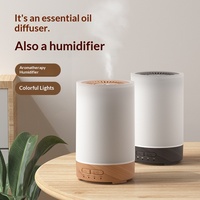 Nouveau diffuseur d'aromathérapie humidificateur veilleuse à technologie ultrasonique, capacité 0,5 L, design grain de bois coloré, mini silencieux